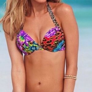 Victoria’s Secret Tropical Cheetah Bombshell Bikini Halter Top